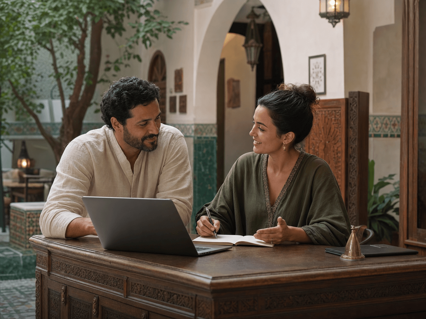 A property owner setting up Dayfina with a hospitality specialist