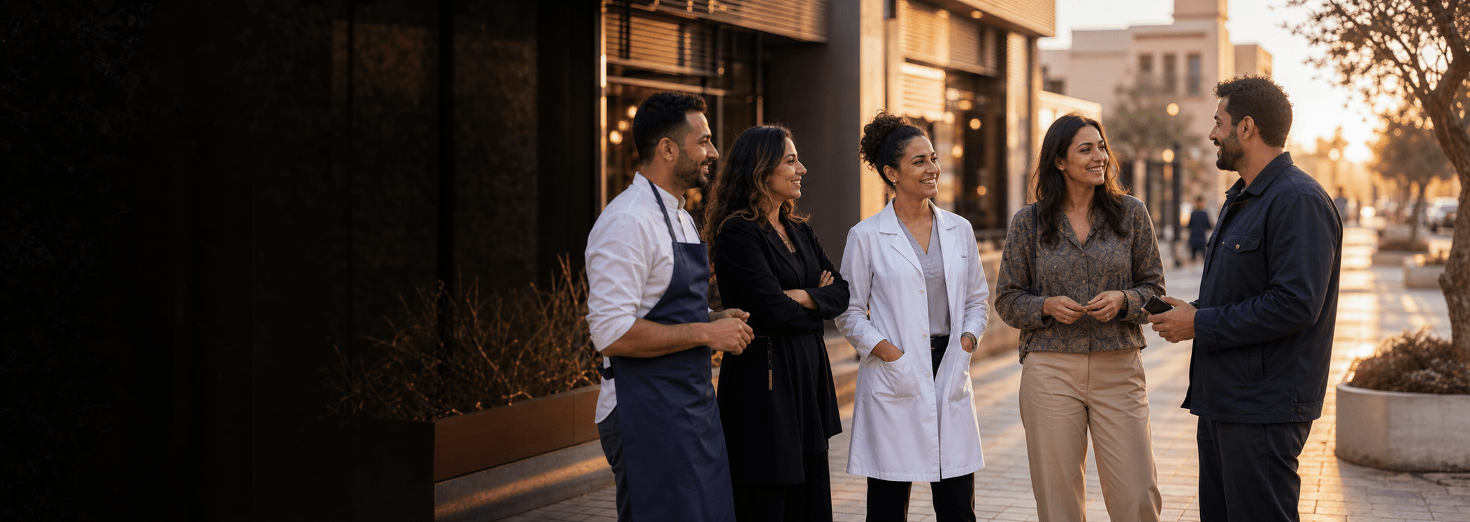 Independent owners from restaurants, clinics, shops and service businesses together in the city